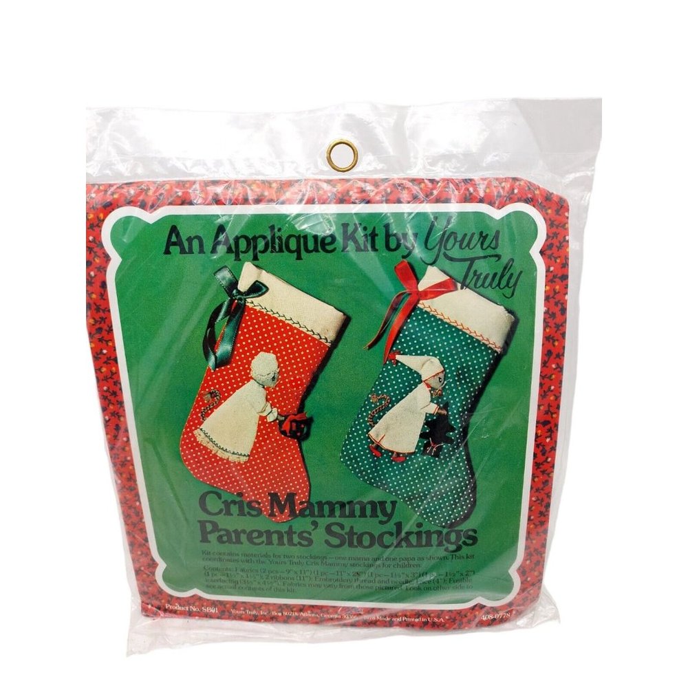 Yours Truly Applique Kit Cris Mammy Children's Stockings Kit Mice Sealed 1978
